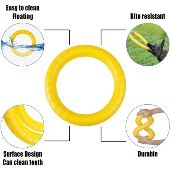 Dog Flying Disc,Floating Dog Ring Toys, Indestructible Dog Chew Toys - Picture 3 of 8